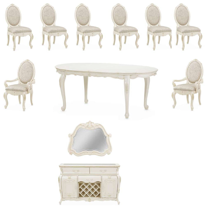 AICO Furniture - Lavelle 11 Piece Dining Room Set in Classic Pearl - 54000-113-11SET - GreatFurnitureDeal