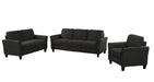 GFD Home - Living Room Sets Furniture Armrest Sofa Single Chair Sofa Loveseat Chair 3-Seat Sofa (ChairLoveseat Chair&3-Seat Sofa, Black) - GreatFurnitureDeal