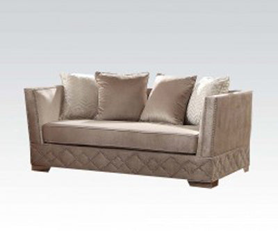 Acme Furniture - Tamara Loveseat w-4 Pillows in Beige - 54266 - GreatFurnitureDeal