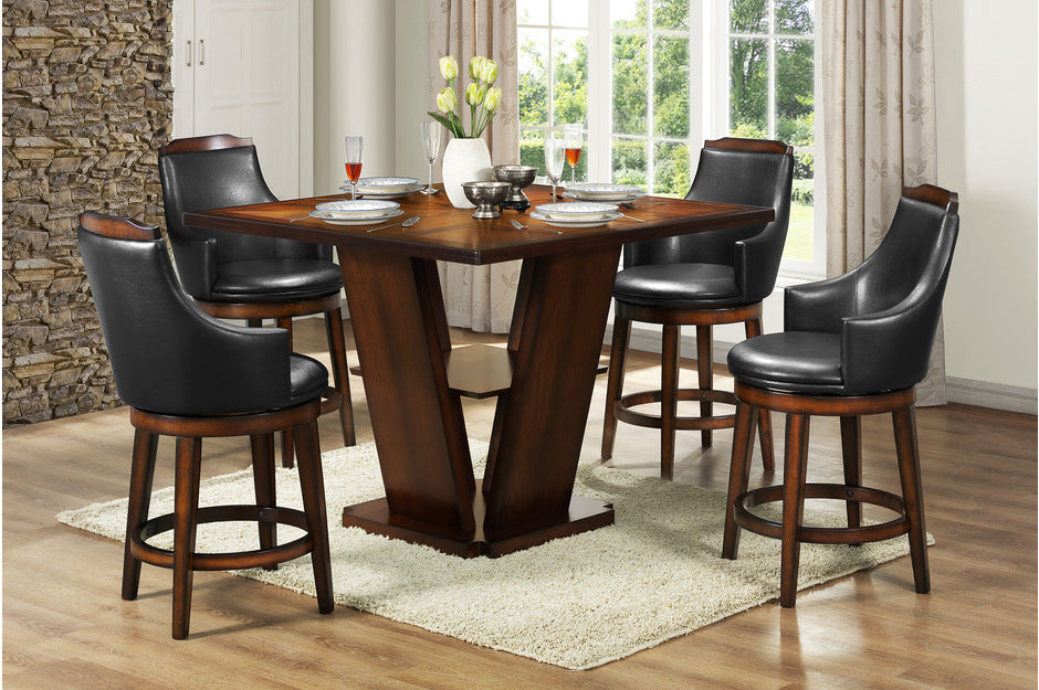 Homelegance - Bayshore 5 Piece Counter Height Table Set - 5447-36-24S