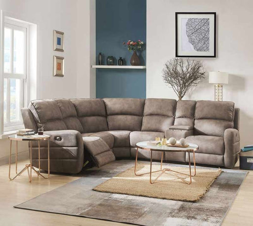 Acme Furniture - Olwen Mocha Nubuck 6 Piece Sectional Sofa Set - 54590 - GreatFurnitureDeal