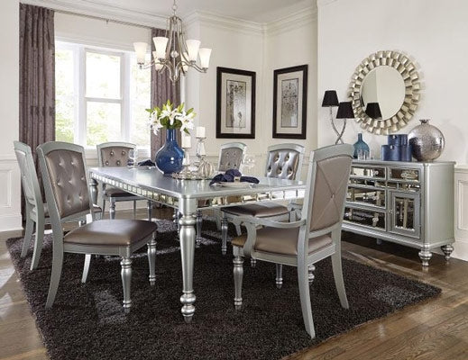 Homelegance - Orsina Silver 7 Piece Extendable Dining Table Set - 5477N-96-7