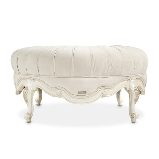 AICO Furniture - Lavelle Round Cocktail Ottoman in Classic Pearl - 54879-IVORY-113 - GreatFurnitureDeal