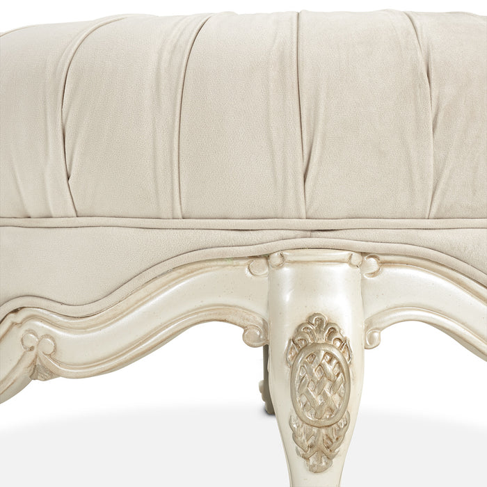 AICO Furniture - Lavelle Round Cocktail Ottoman in Classic Pearl - 54879-IVORY-113 - GreatFurnitureDeal