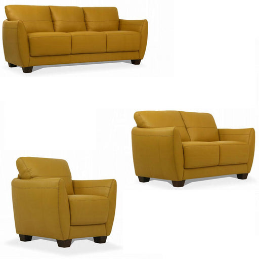 Acme Furniture - Valeria 3 Piece Living Room Set in Mustard - 54945-3SET - GreatFurnitureDeal