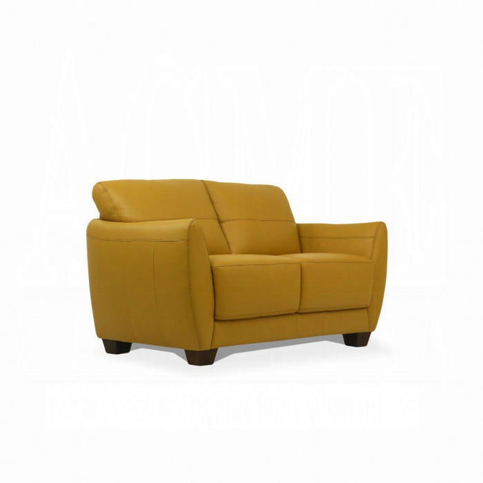 Acme Furniture - Valeria Loveseat in Mustard - 54946 - GreatFurnitureDeal