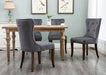 GFD Home - TOPMAX Dining Chair Tufted Armless Chair Upholstered Accent Chair, Set of 6 (Grey) - GreatFurnitureDeal