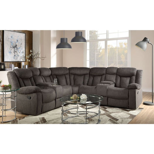 Acme Furniture - Rylan Sectional Sofa in Dark Brown - 54965 - GreatFurnitureDeal