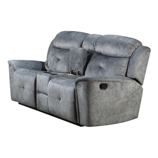 Acme Furniture - Mariana Loveseat w-Console (Motion) in Silver Gray - 55031-L - GreatFurnitureDeal