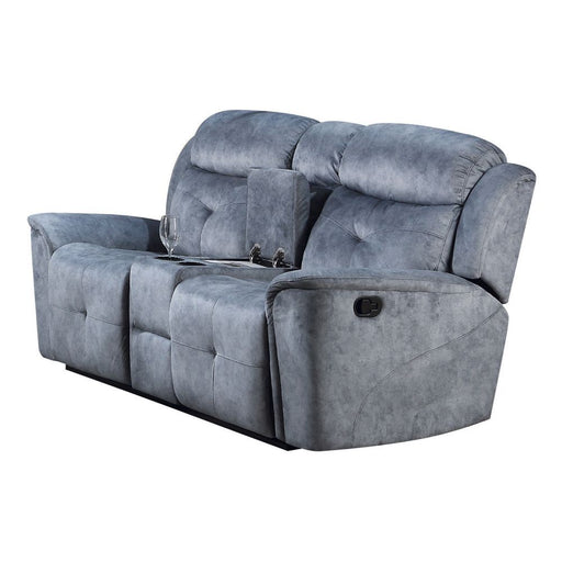 Acme Furniture - Mariana Loveseat w-Console (Motion) in Silver Blue - 55036-L - GreatFurnitureDeal