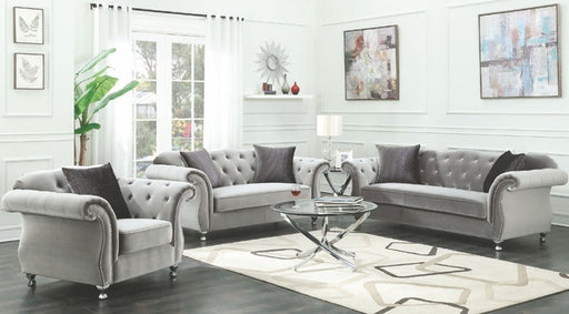 Coaster Furniture - Frostine Silver Sofa - 551161 - GreatFurnitureDeal