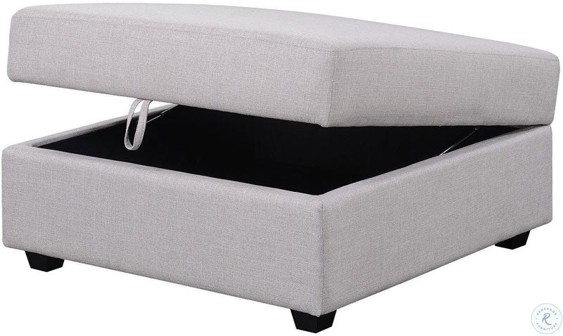 Coaster Furniture - Cambria Grey Storage Ottoman - 551513 - Open View