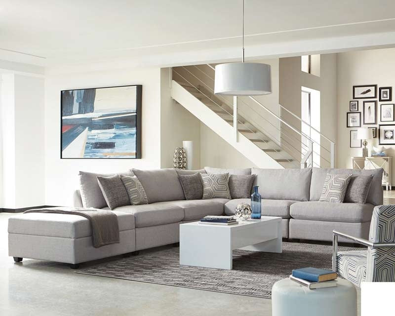 Coaster Furniture - Cambria Grey Storage Ottoman - 551513 - Room View