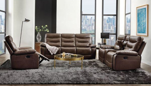 Acme Furniture - Aashi Sofa (Motion), Brown Leather-Gel Match - 55420 - GreatFurnitureDeal