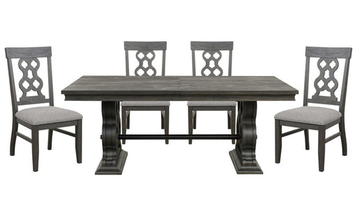 Homelegance - Arasina Dark Pewter 5 Piece Extendable Rectangular Dining Table Set - 5559N-96-5 - GreatFurnitureDeal