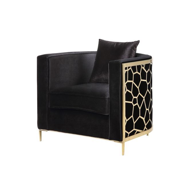 Acme Furniture - Fergal Chair w-Pillow in Black - 55667-C - GreatFurnitureDeal