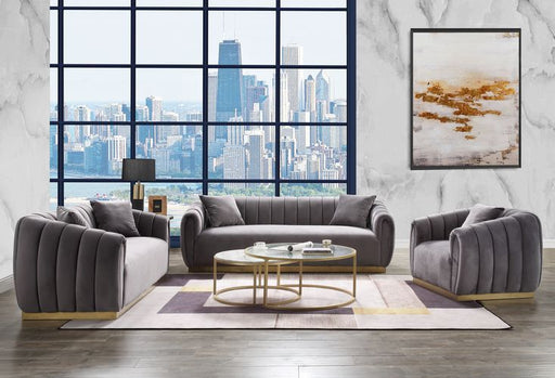 Acme Furniture - Elchanon 3 Piece Living Room Set in Gray - 55670-71-72 - GreatFurnitureDeal
