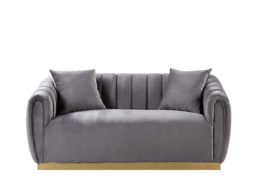 Acme Furniture - Elchanon Loveseat w-2 Pillows in Gray - 55671 - GreatFurnitureDeal