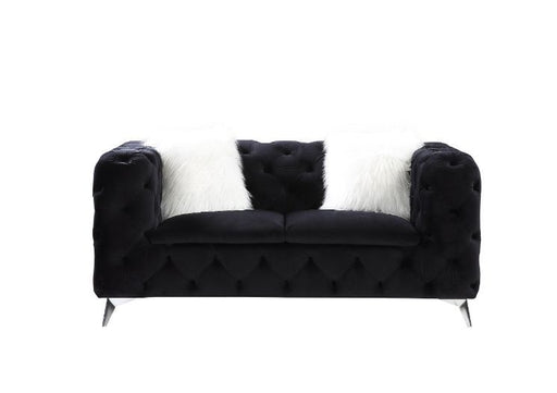 Acme Furniture - Phifina Loveseat w-2 Pillows in Black - 55921 - GreatFurnitureDeal