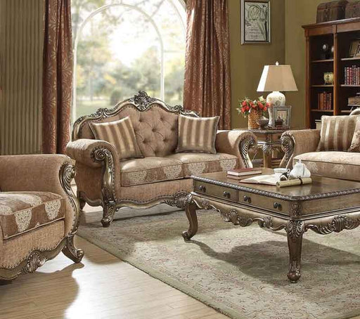 Acme Furniture - Ragenardus Fabric & Vintage Oak Loveseat - 56031