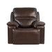 Timo Top Grain Leather Power Recliner | Glider Recliner Chair | Adjustable Headrest | Cross Stitching - GreatFurnitureDeal