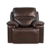 GFD Home - Timo Top Grain Leather Power Recliner | Glider Recliner Chair | Adjustable Headrest | Cross Stitching - GreatFurnitureDeal