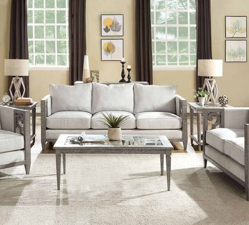 Acme Furniture - Artesia Fabric & Salvaged Natural Sofa - 56090
