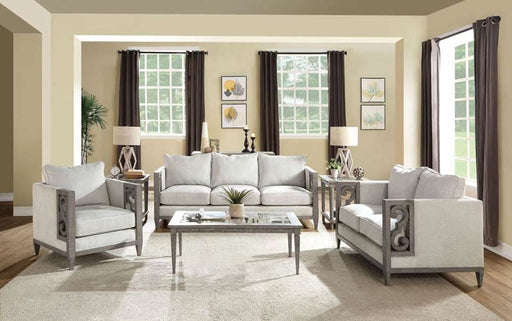 Acme Furniture - Artesia Fabric & Salvaged Natural 3 Piece Living Room Set - 56090-91-92