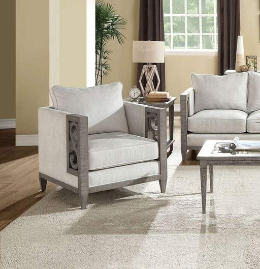 Acme Furniture - Artesia Fabric & Salvaged Natural Chair - 56092 - GreatFurnitureDeal