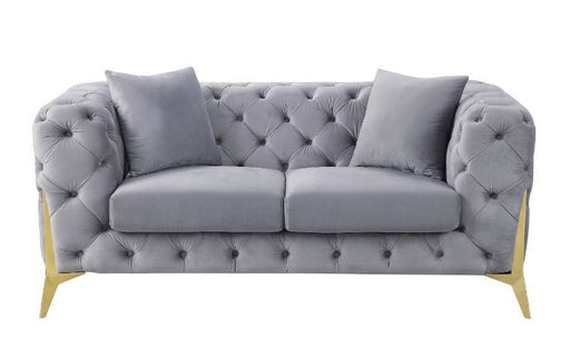 Acme Furniture - Jelanea Loveseat w-2 Pillows in Gray - 56116 - GreatFurnitureDeal