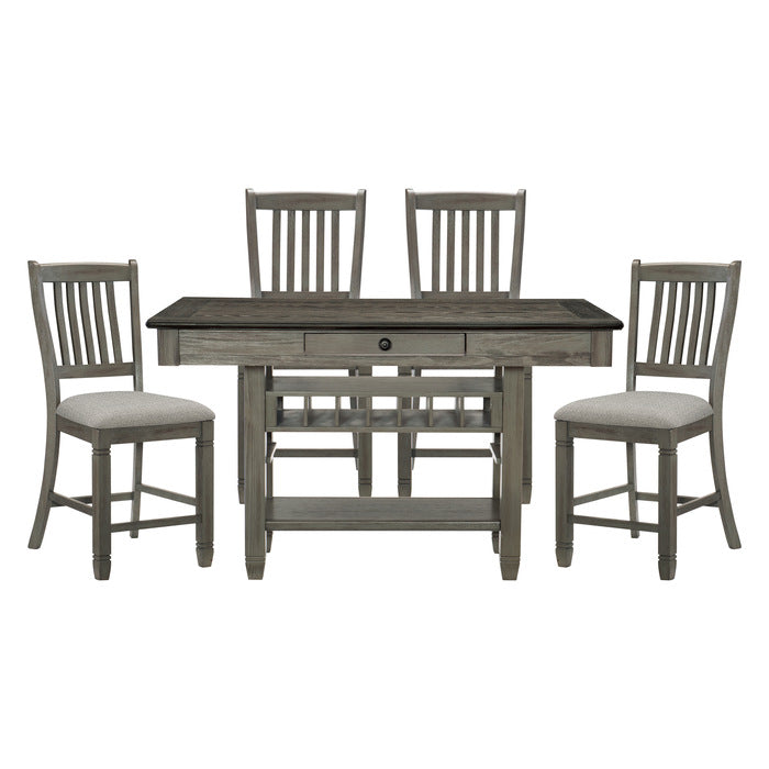 Homelegance - Granby 5 Piece Dining Room Set in Antique Gray - 5627GY-36-5SET - GreatFurnitureDeal