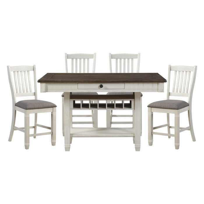 Homelegance - Granby 5 Piece Dining Room Set in Antique Gray - 5627NW-36-5SET - GreatFurnitureDeal