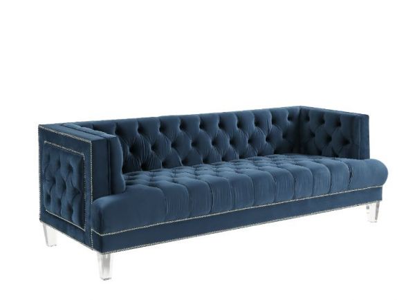 Acme Furniture - Ansario 3 Piece Living Room Set in Blue - 56455-56-57