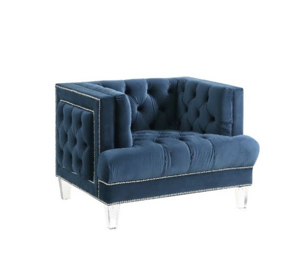 Acme Furniture - Ansario 3 Piece Living Room Set in Blue - 56455-56-57