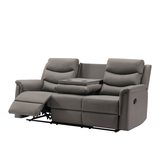 GFD Home - MOTION SOFA 3+2 GREY PU - GreatFurnitureDeal