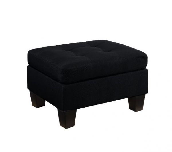 Acme Furniture - Earsom Sofa & Ottoman in Black - 56660