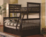 Myco Furniture - Rockwell Twin Over Full Bunk Bed Drawers Vertical Slats Espresso - 908-ESP-ST