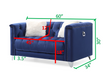 GFD Home - Russell Tufted Upholstery 2 Pc Living Room Set Finished in Velvet Fabric in Blue - GreatFurnitureDeal