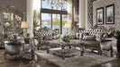 Acme Furniture - Versailles Silver PU & Antique Platinum 3 Piece Living Room Set - 56820-21-22