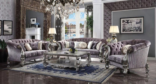 Acme Furniture - Versailles 3 Piece Living Room Set in Antique Platinum - 56825-3SET - GreatFurnitureDeal