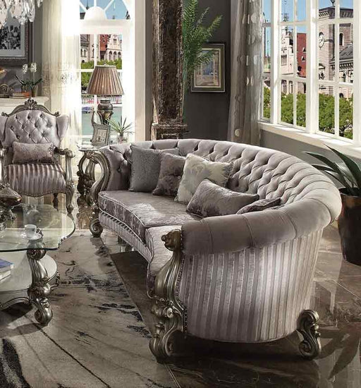 Acme Furniture - Versailles Velvet & Antique Platinum Sofa - 56845 - GreatFurnitureDeal