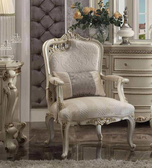 Acme Furniture - Picardy Fabric & Antique Pearl Chair - 56883