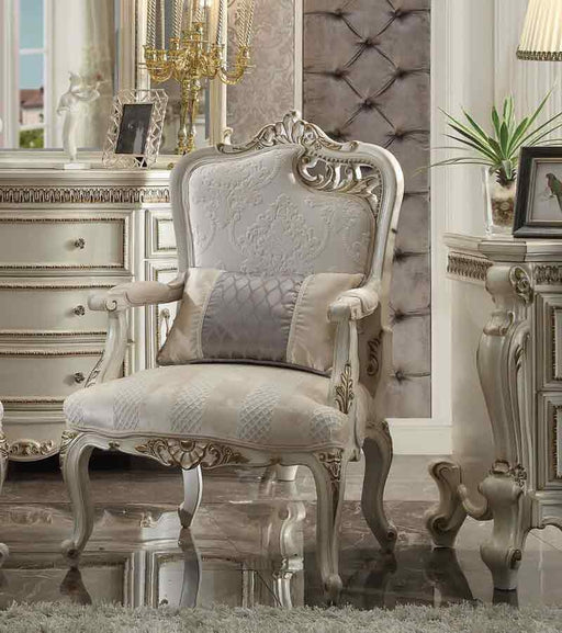 Acme Furniture - Picardy Fabric & Antique Pearl Chair - 56884 - GreatFurnitureDeal
