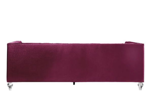 Acme Furniture - Heibero Sofa w-2 Pillows in Burgundy - 56895 - GreatFurnitureDeal