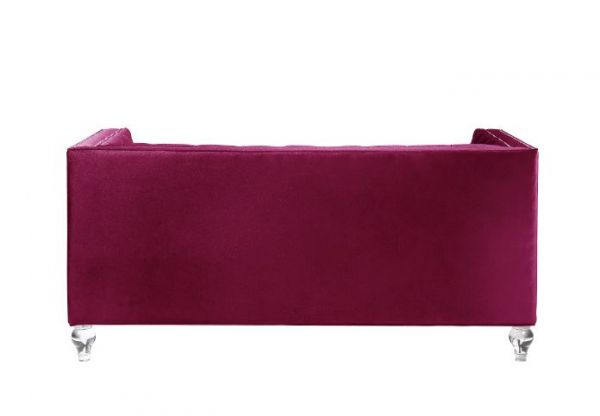 Acme Furniture - Heibero Loveseat w-2 Pillows in Burgundy - 56896 - GreatFurnitureDeal