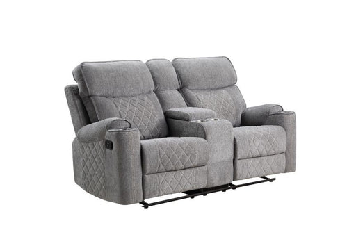 Acme Furniture - Aulada Loveseat w-Console and USB Port in Gray - 56901 - GreatFurnitureDeal