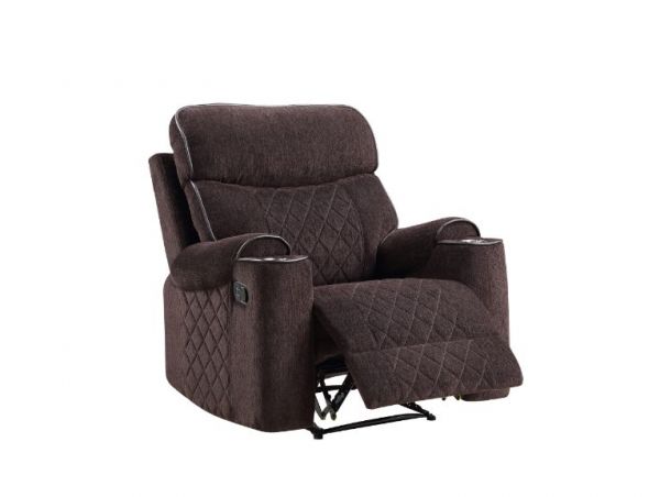 Acme Furniture - Aulada 3 Piece Reclining Living Room Set in Chocolate - 56905-06-07