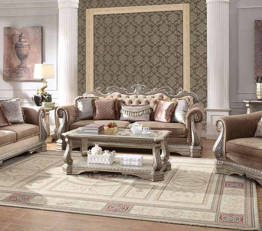 Acme Furniture - Northville Velvet & Antique Champagne Sofa - 56930 - GreatFurnitureDeal