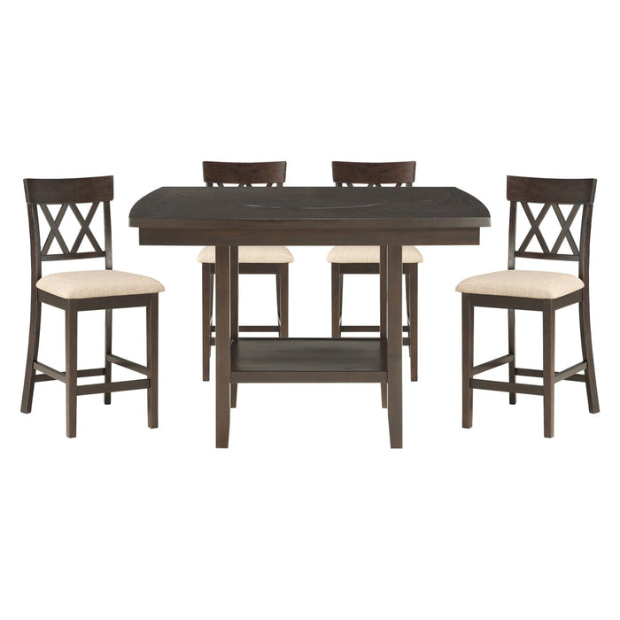 Homelegance - Balin 5 Piece Table Set in Dark Brown - 5716-36*5S2 - GreatFurnitureDeal