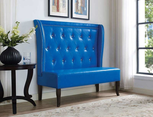 Acme Furniture - Oliana Blue PU Settee Backrest with Seat - 57268 - GreatFurnitureDeal